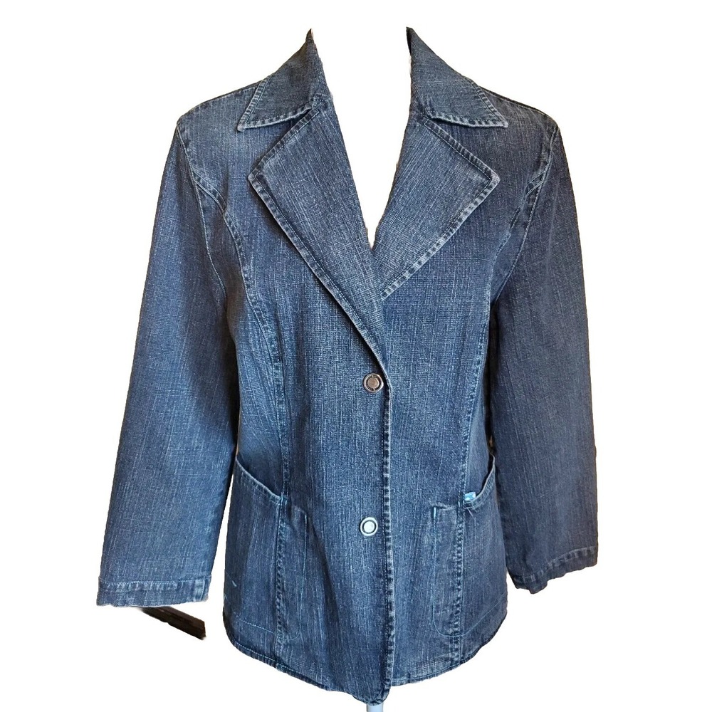 Bianca Denim Blazer,‎ Size 10, Vintage,  Blue, Y2K, 90's, Ladies.